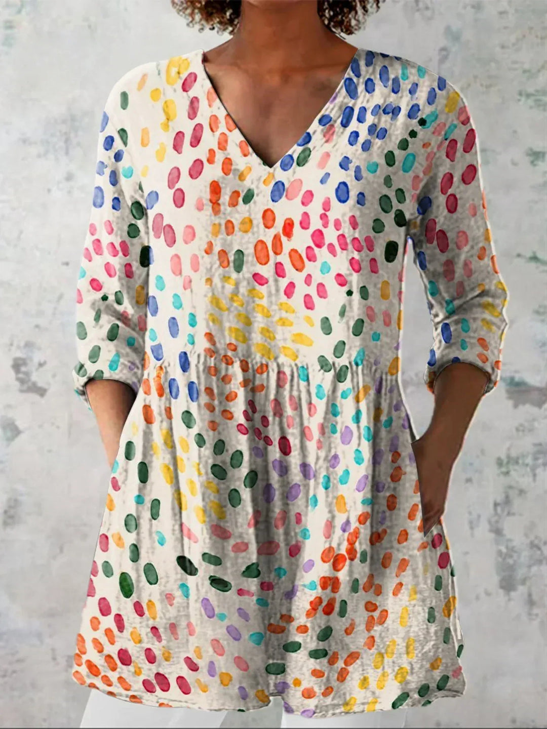 Hannah | Camisa de Viscosa con Lunares en Acuarela