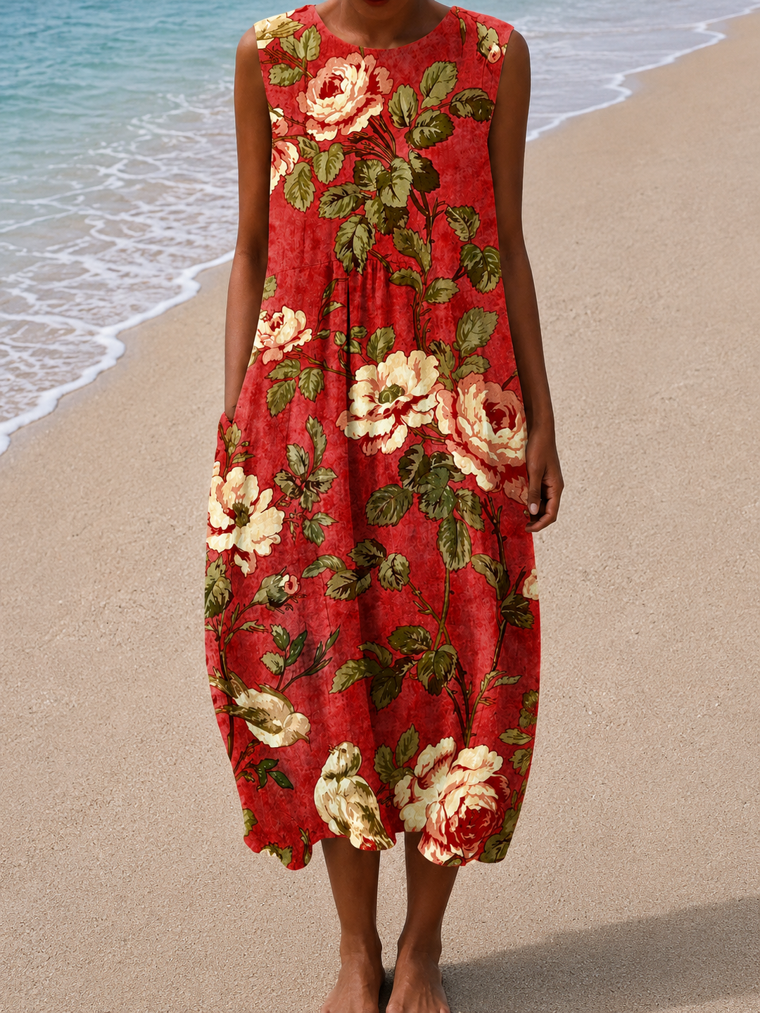 Grace - Vestido Midi Sin Mangas de Corte Relajado para Mujeres