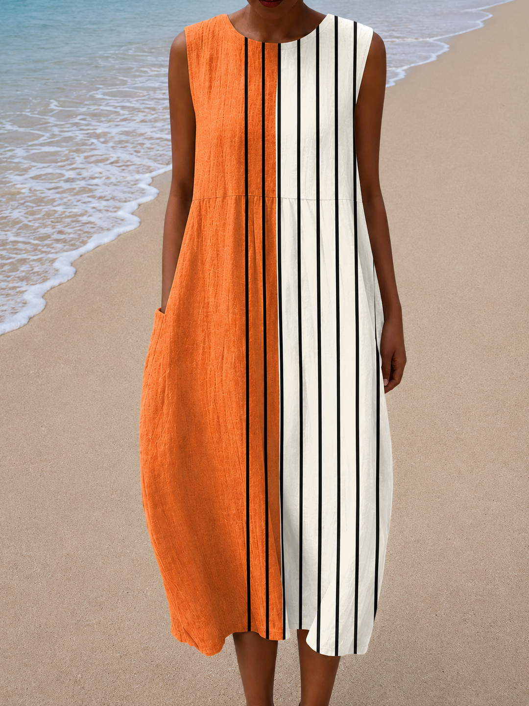 Chloe - Vestido Midi Sin Mangas de Corte Relajado para Mujeres