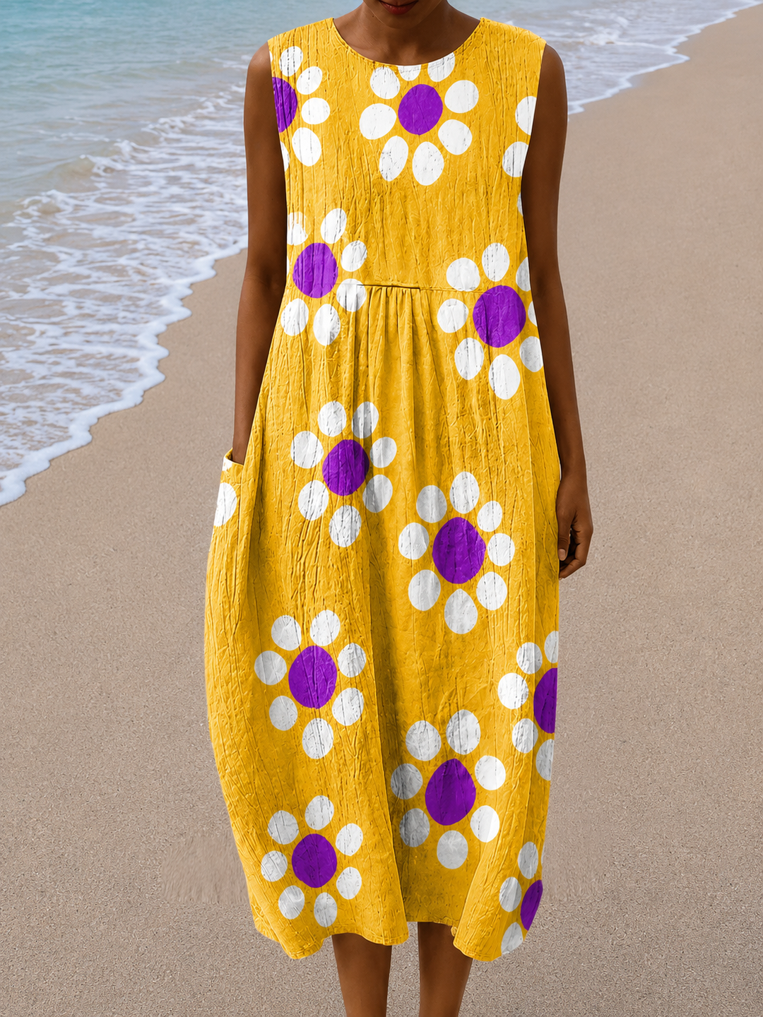 Lily - Vestido Midi Sin Mangas de Corte Relajado para Mujeres