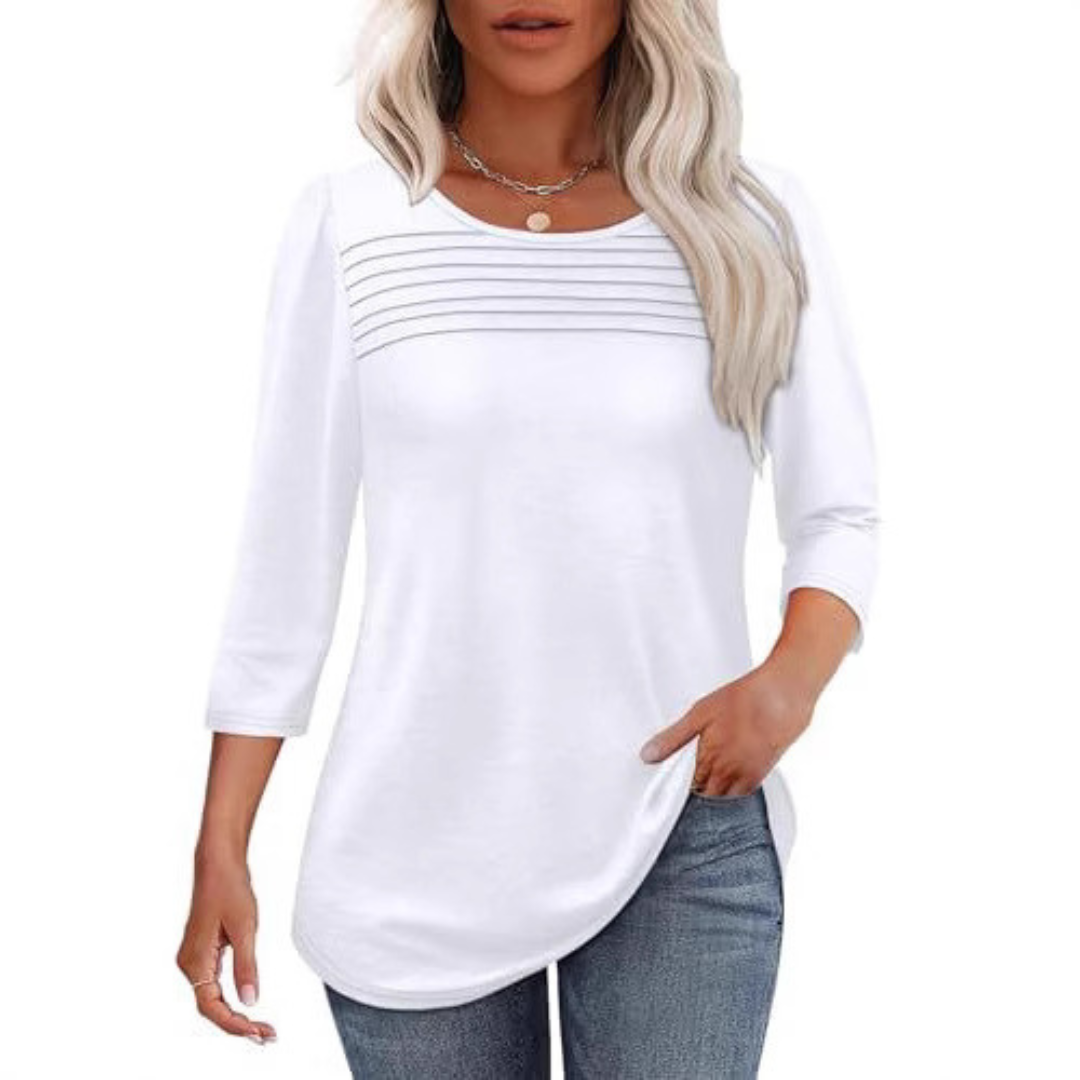 ALLISON | Top de Primavera con Pliegues Frontales Casual