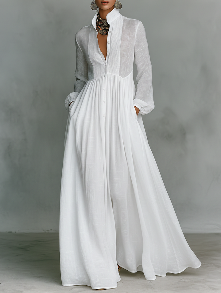 Serena - Vestido Maxi de Botones Fluidos