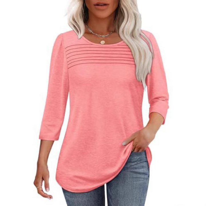 ALLISON | Top de Primavera con Pliegues Frontales Casual