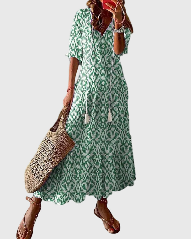Ramona | Vestido Maxi Boho Vintage de Verano