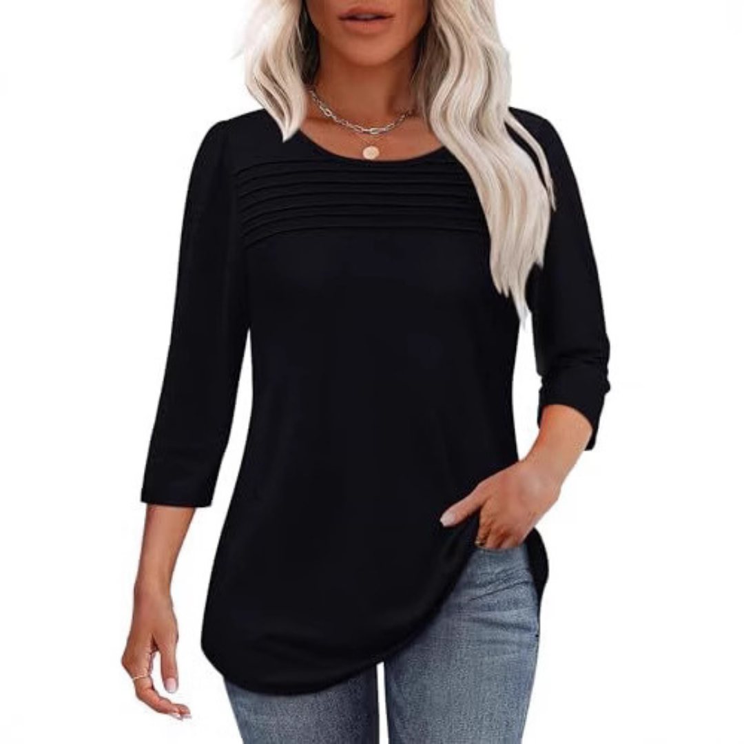 ALLISON | Top de Primavera con Pliegues Frontales Casual