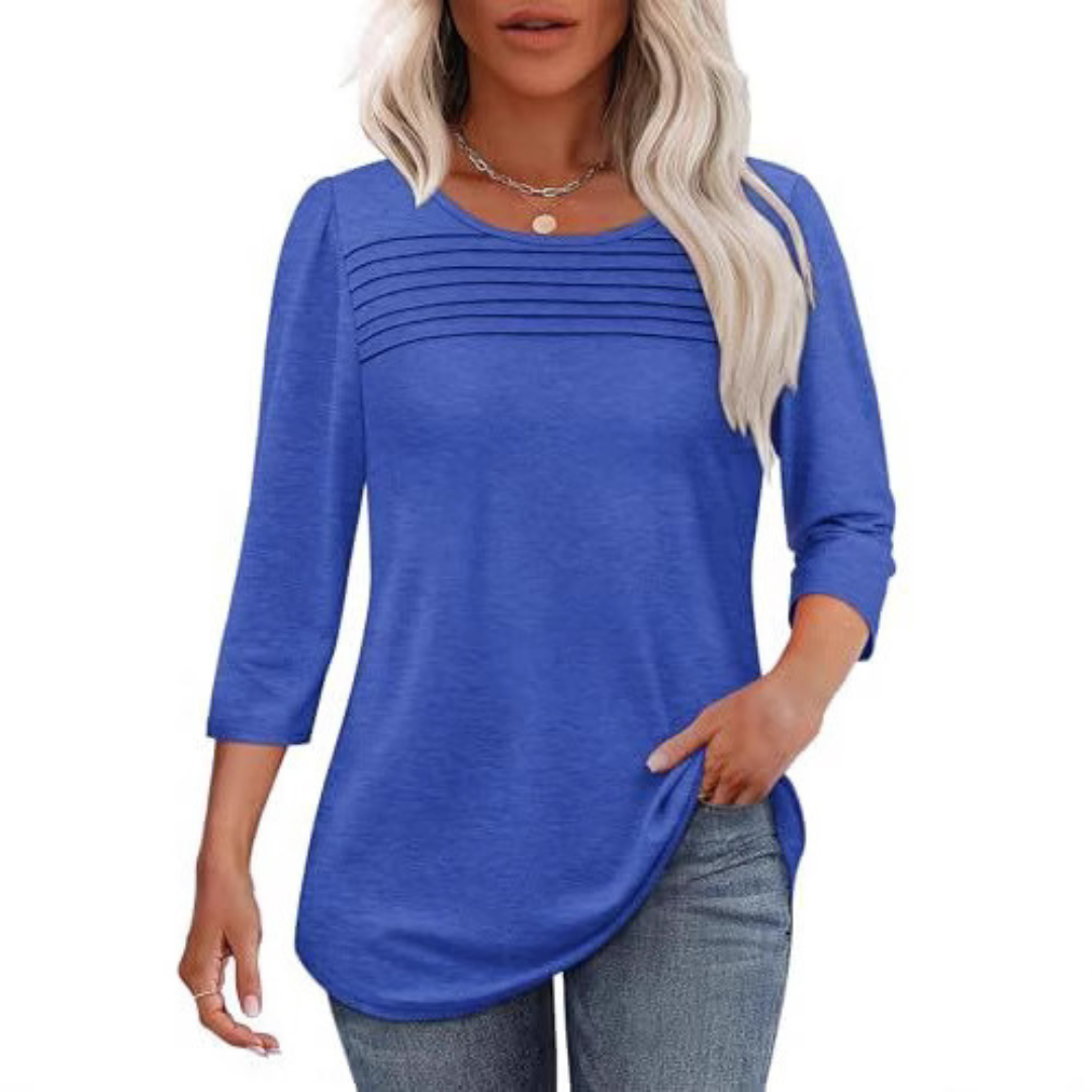 ALLISON | Top de Primavera con Pliegues Frontales Casual