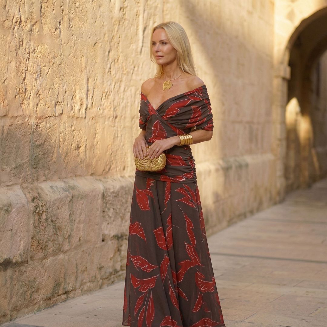 Amapola | Vestido Elegante con Hojas