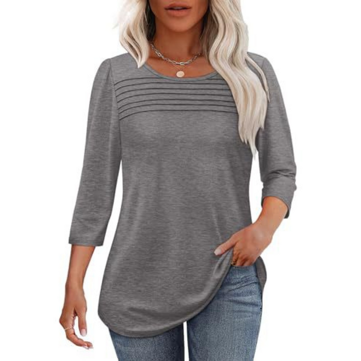 ALLISON | Top de Primavera con Pliegues Frontales Casual