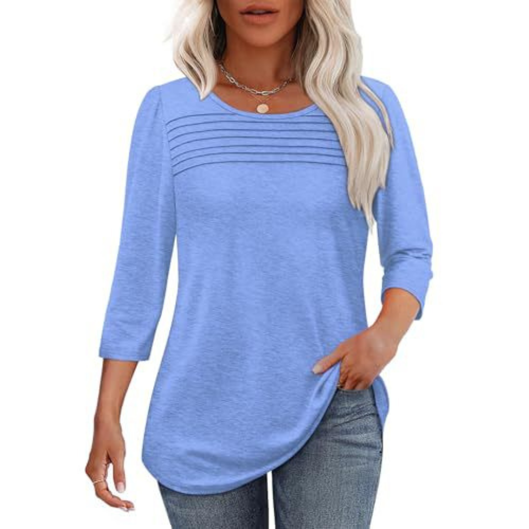 ALLISON | Top de Primavera con Pliegues Frontales Casual