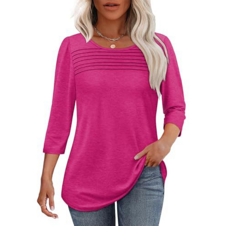 ALLISON | Top de Primavera con Pliegues Frontales Casual