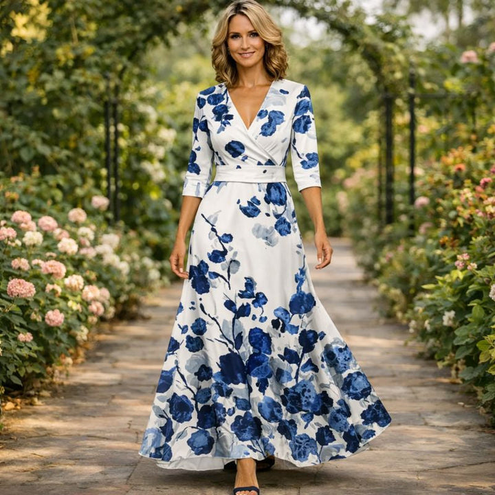 Lillian | Vestido Maxi Fluido Estilo Envolvente
