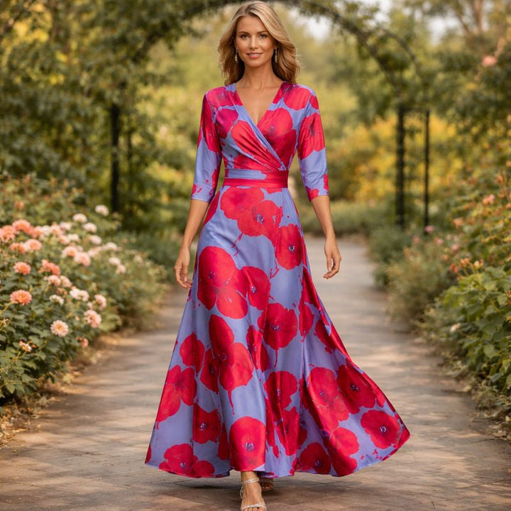 Lillian | Vestido Maxi Fluido Estilo Envolvente