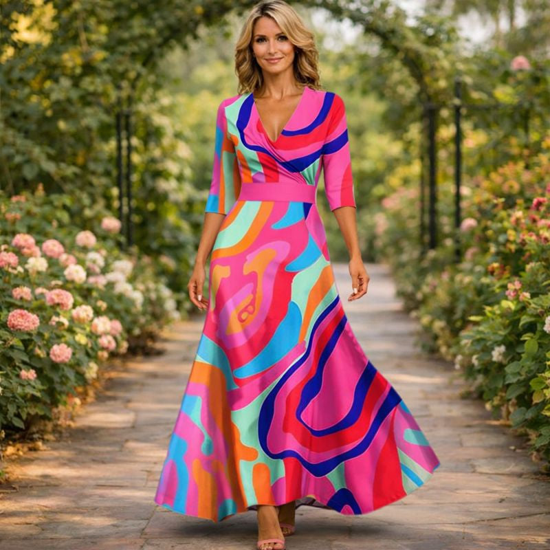 Lillian | Vestido Maxi Fluido Estilo Envolvente