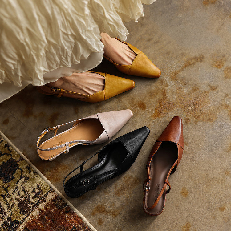 Serelle | Tacones de Cuero con Correa en el Talón