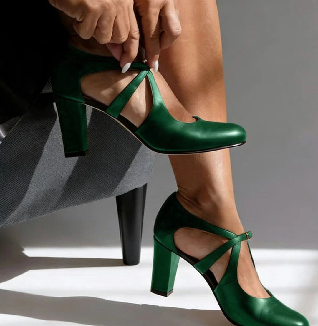 Camille™ | Elegantes Tacones de Cuero Genuino para Comodidad