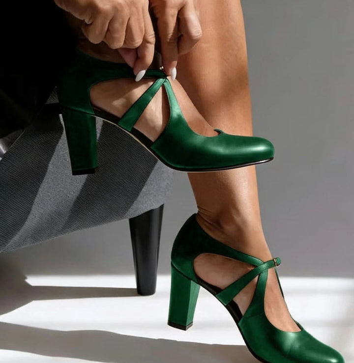 Camille™ | Elegantes Tacones de Cuero Genuino para Comodidad