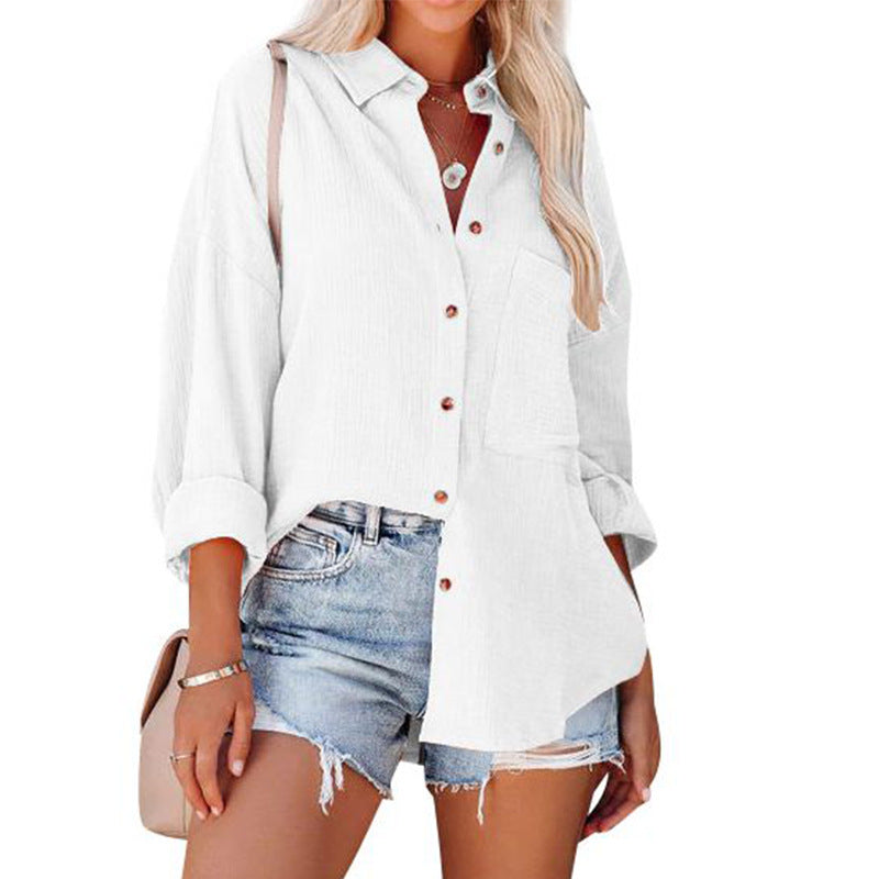 MADELYN | Blusa Casual de Manga Larga con Botones