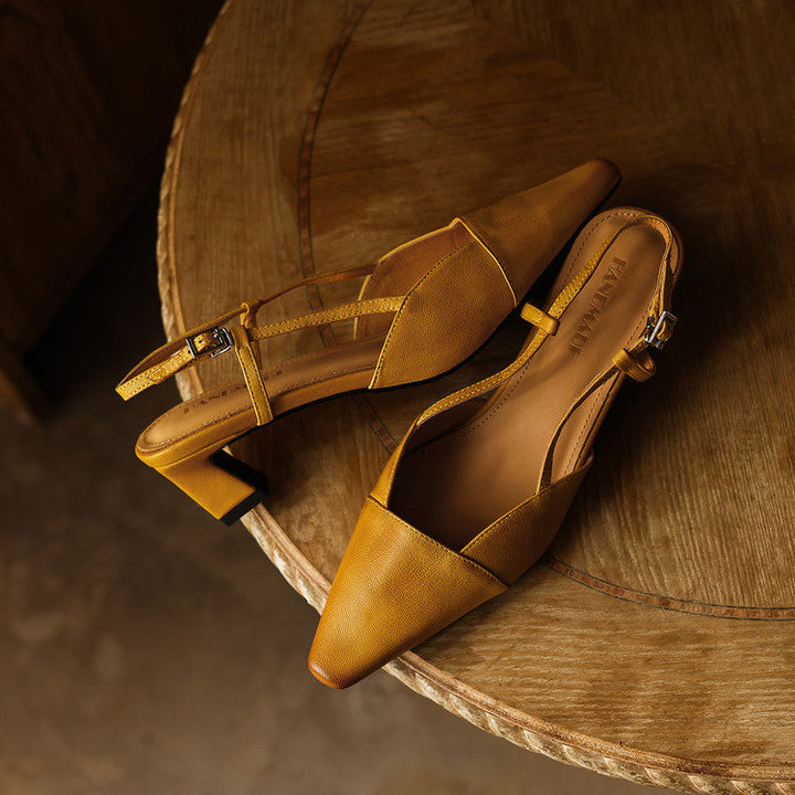 Serelle | Tacones de Cuero con Correa en el Talón