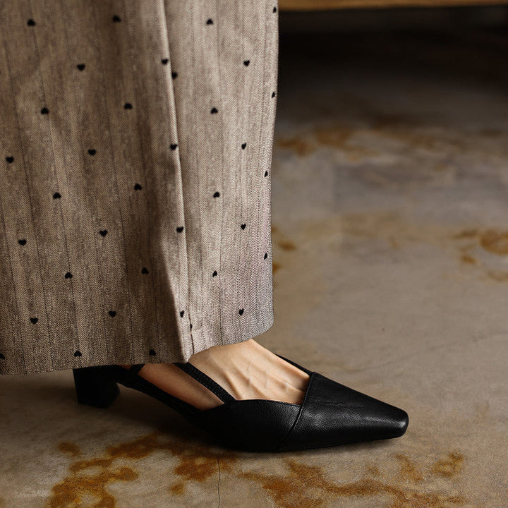Serelle | Tacones de Cuero con Correa en el Talón