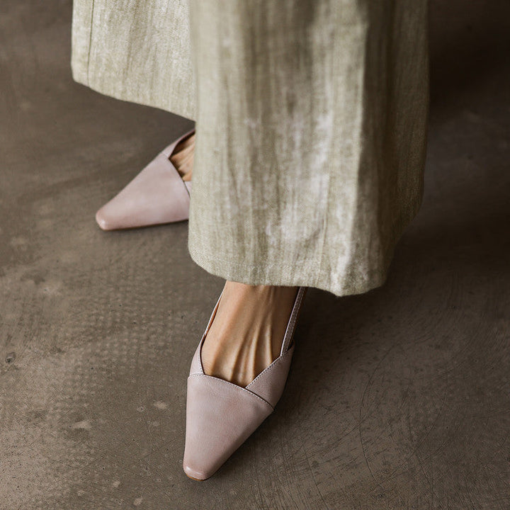 Serelle | Tacones de Cuero con Correa en el Talón