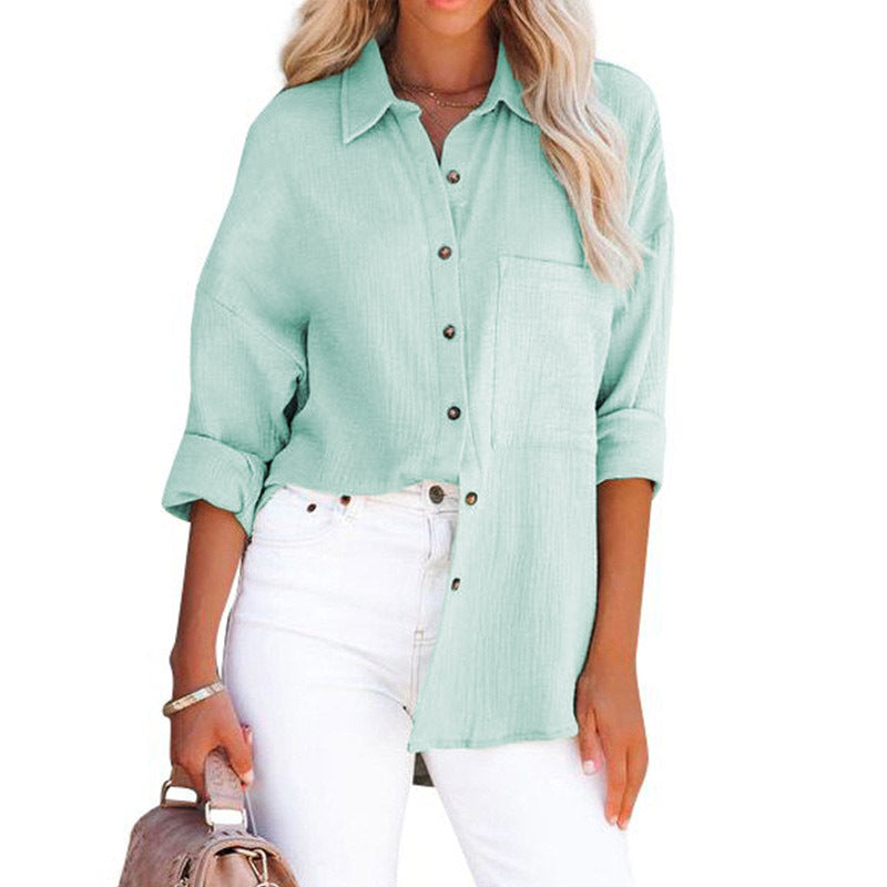 MADELYN | Blusa Casual de Manga Larga con Botones