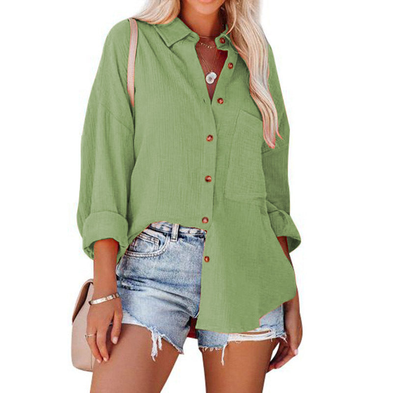 MADELYN | Blusa Casual de Manga Larga con Botones