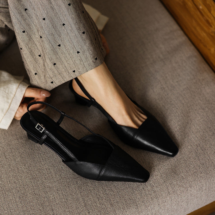 Serelle | Tacones de Cuero con Correa en el Talón