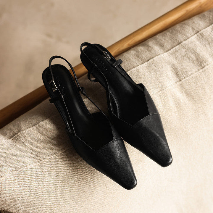 Serelle | Tacones de Cuero con Correa en el Talón