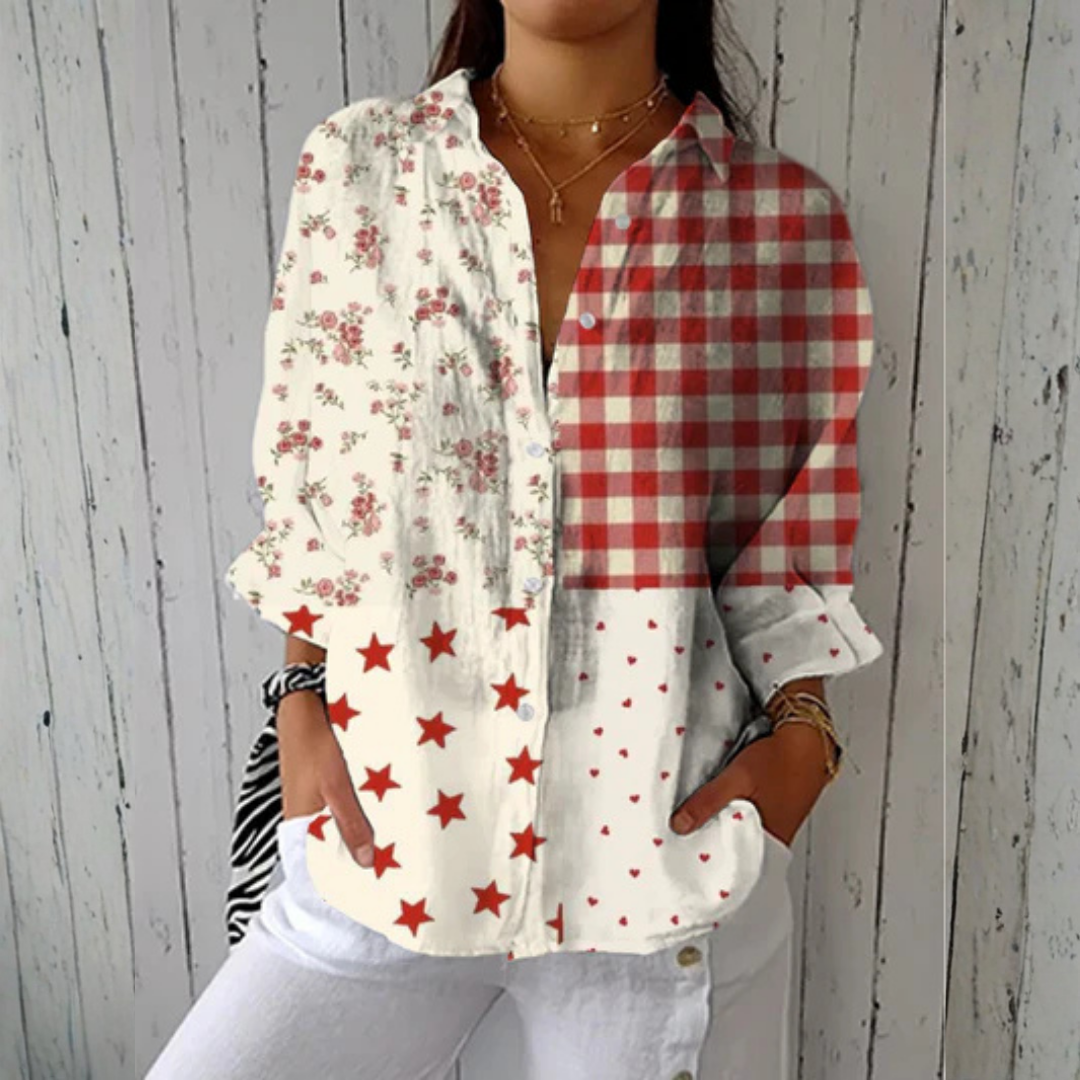 Heather™ | Blusa de Patchwork Country