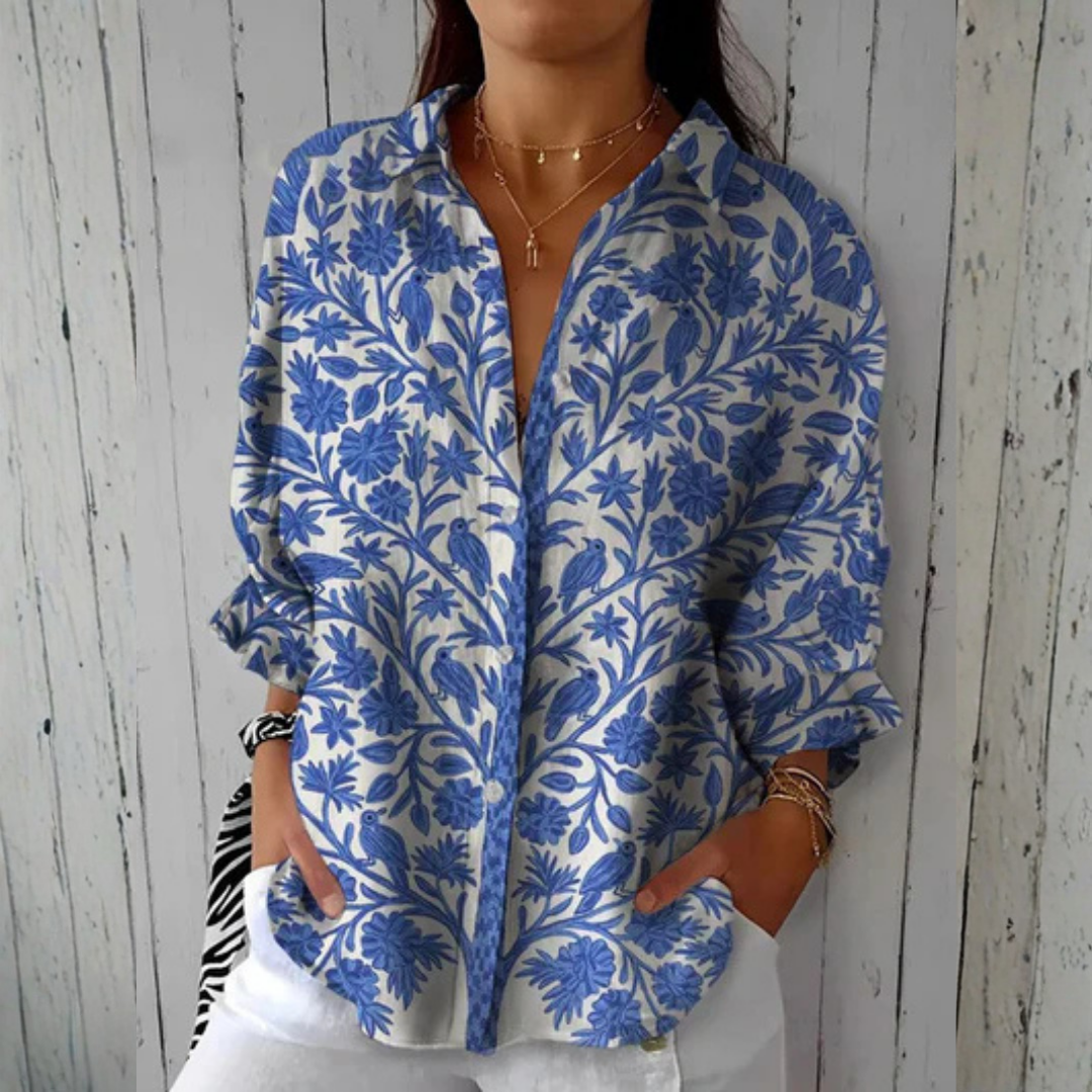 Isabelle™ | Blusa de Jardín Azul