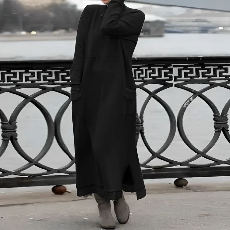 Vestido Maxi de Punto Mara – Vestido de Invierno Oversized de Manga Larga y Cómodo