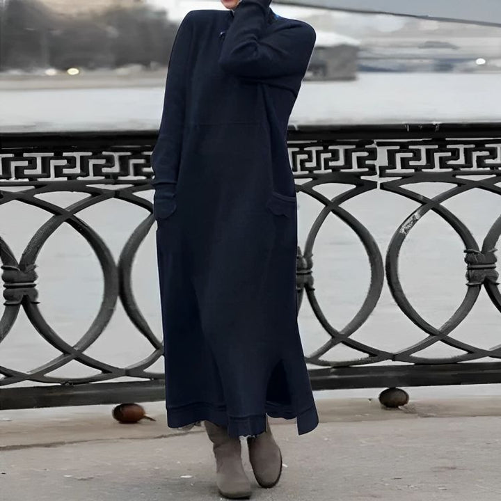 Vestido Maxi de Punto Mara – Vestido de Invierno Oversized de Manga Larga y Cómodo