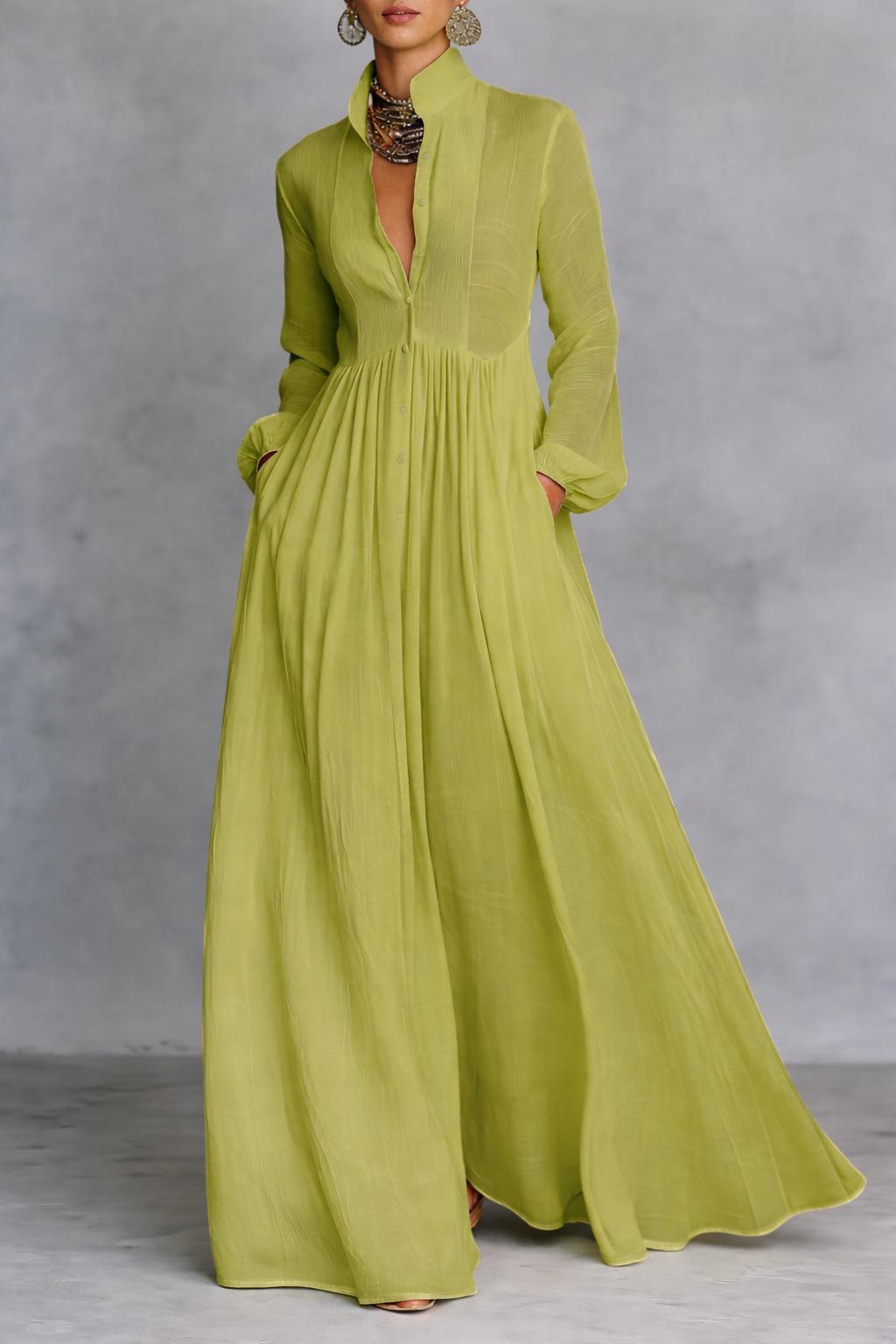 Serena - Vestido Maxi de Botones Fluidos