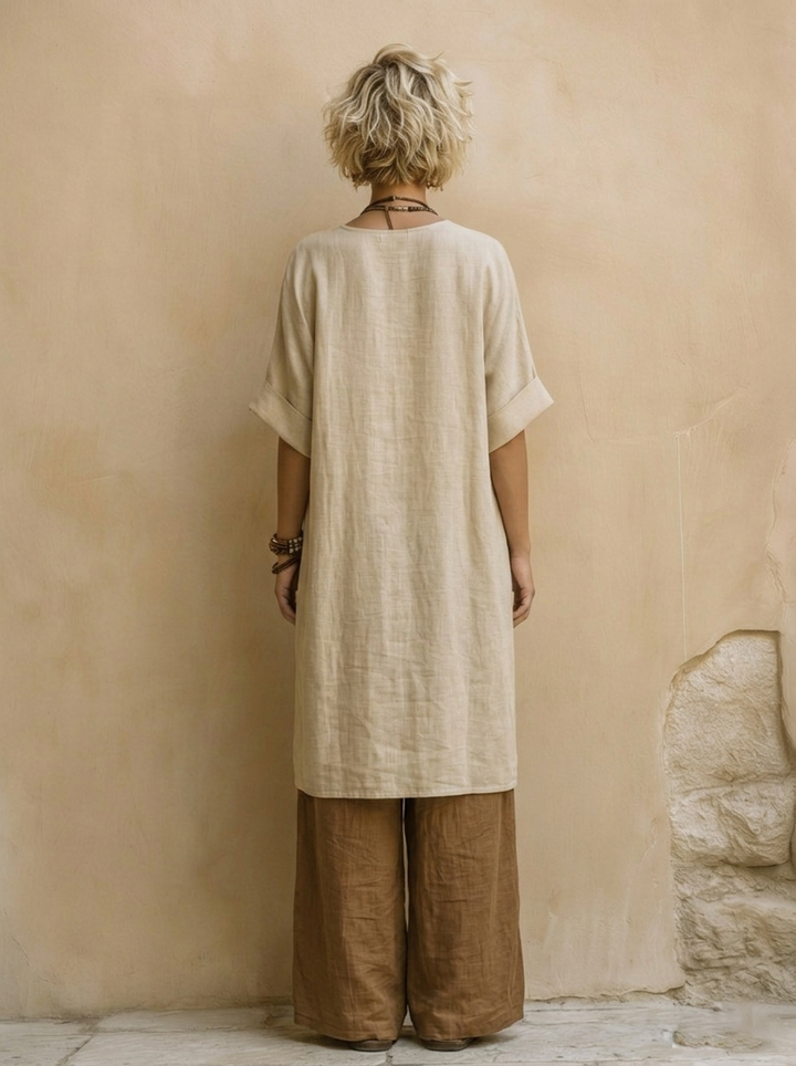 Conjunto de tres piezas de patrón tribal bohemio nómada en gris oscuro y marrón