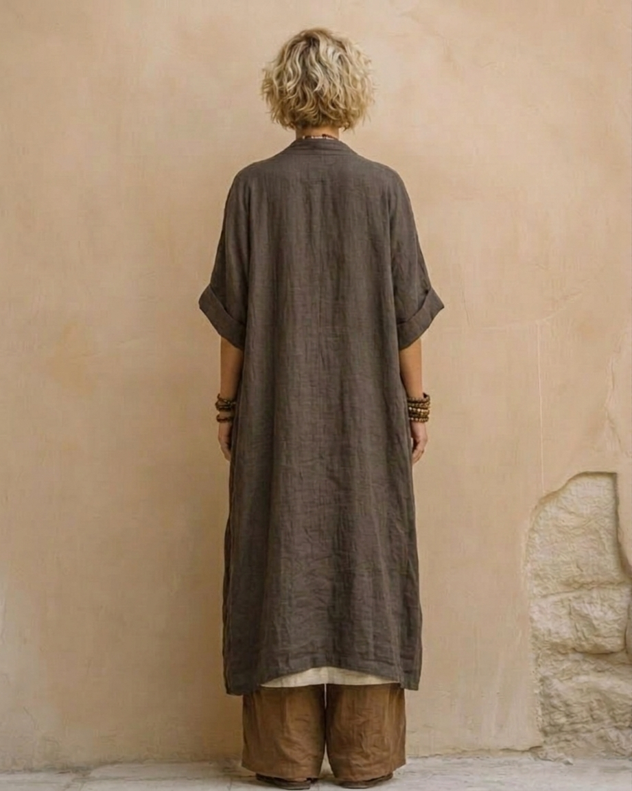 Conjunto de tres piezas de patrón tribal bohemio nómada en gris oscuro y marrón