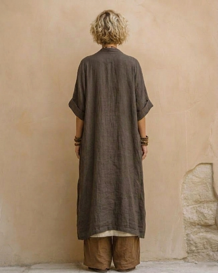 Conjunto de tres piezas de patrón tribal bohemio nómada en gris oscuro y marrón