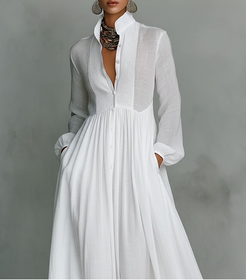 Serena - Vestido Maxi de Botones Fluidos