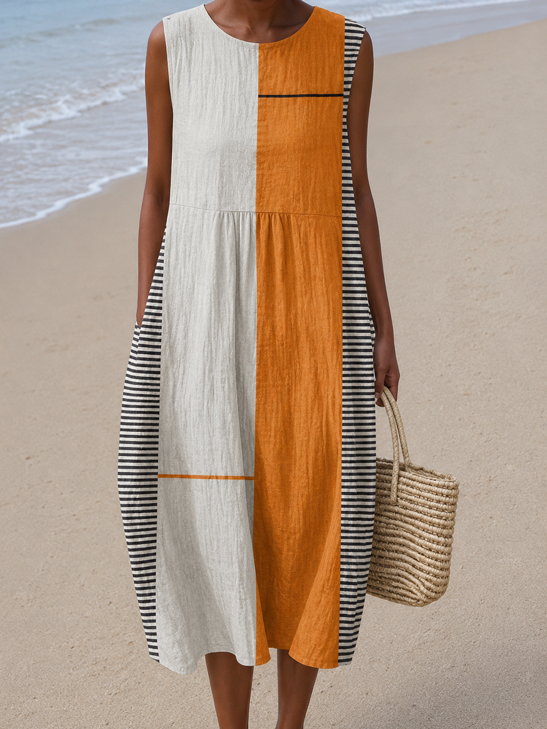 Vestido Midi May™ Colorblock