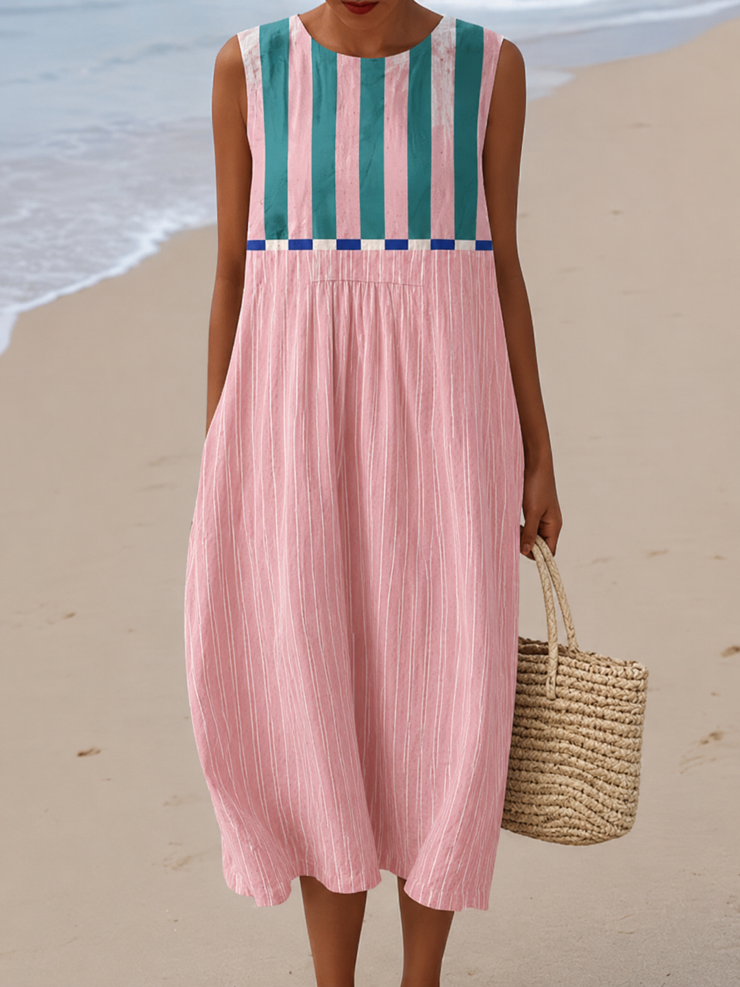 Vestido Midi Pastel a Rayas Lily™