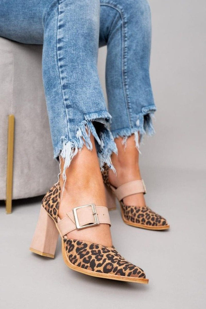 Barbara | Tacones Bloque con Estampado de Leopardo