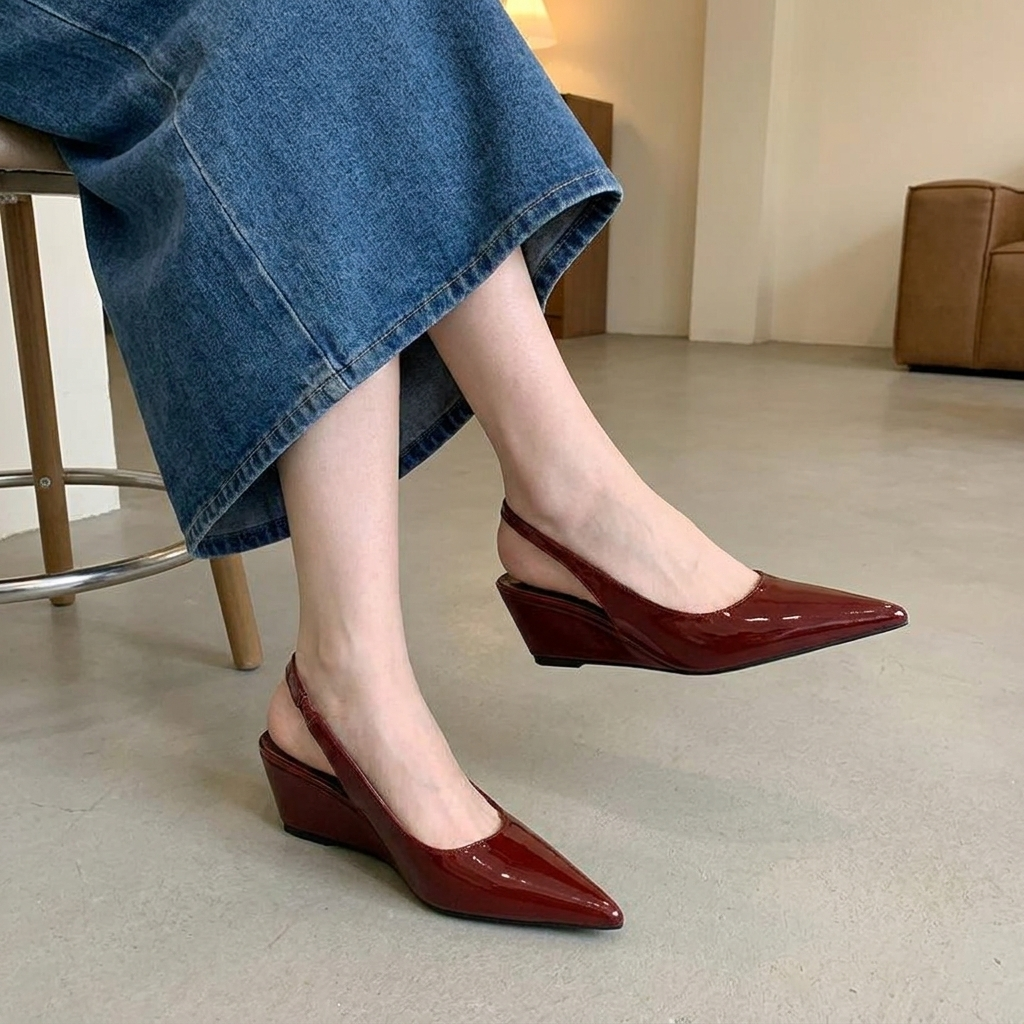 Elena | Elegantes Tacones de Cuña con Correa