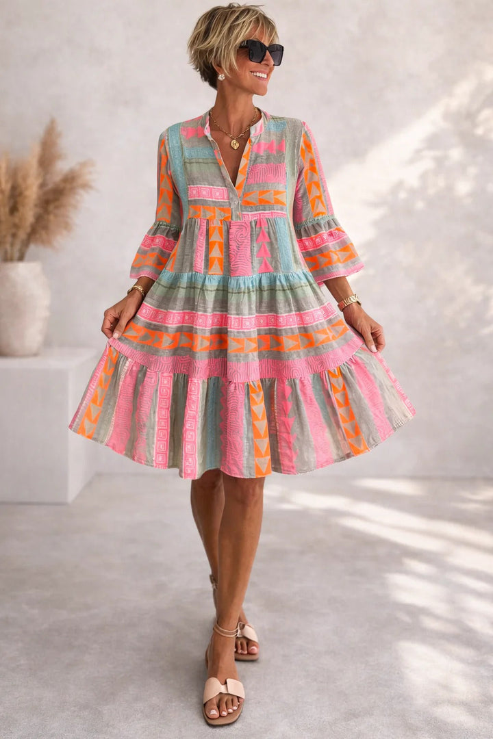 Lucy | Vestido Midi Fluido con Patrón