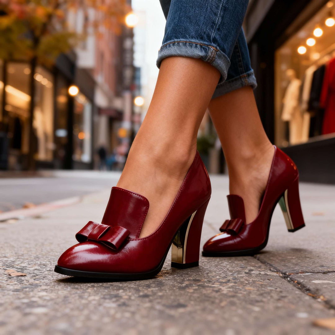 Lucette | Zapatos de tacón bajo con detalle de lazo para mujer