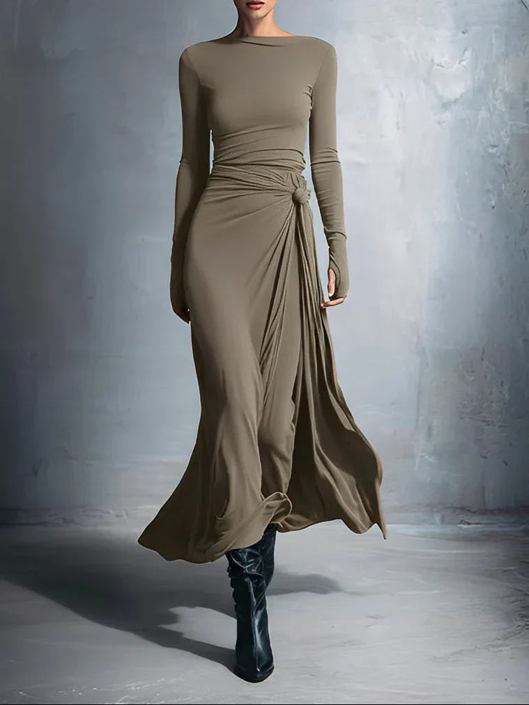 Naiara ❘ Vestido maxi con nudo lateral
